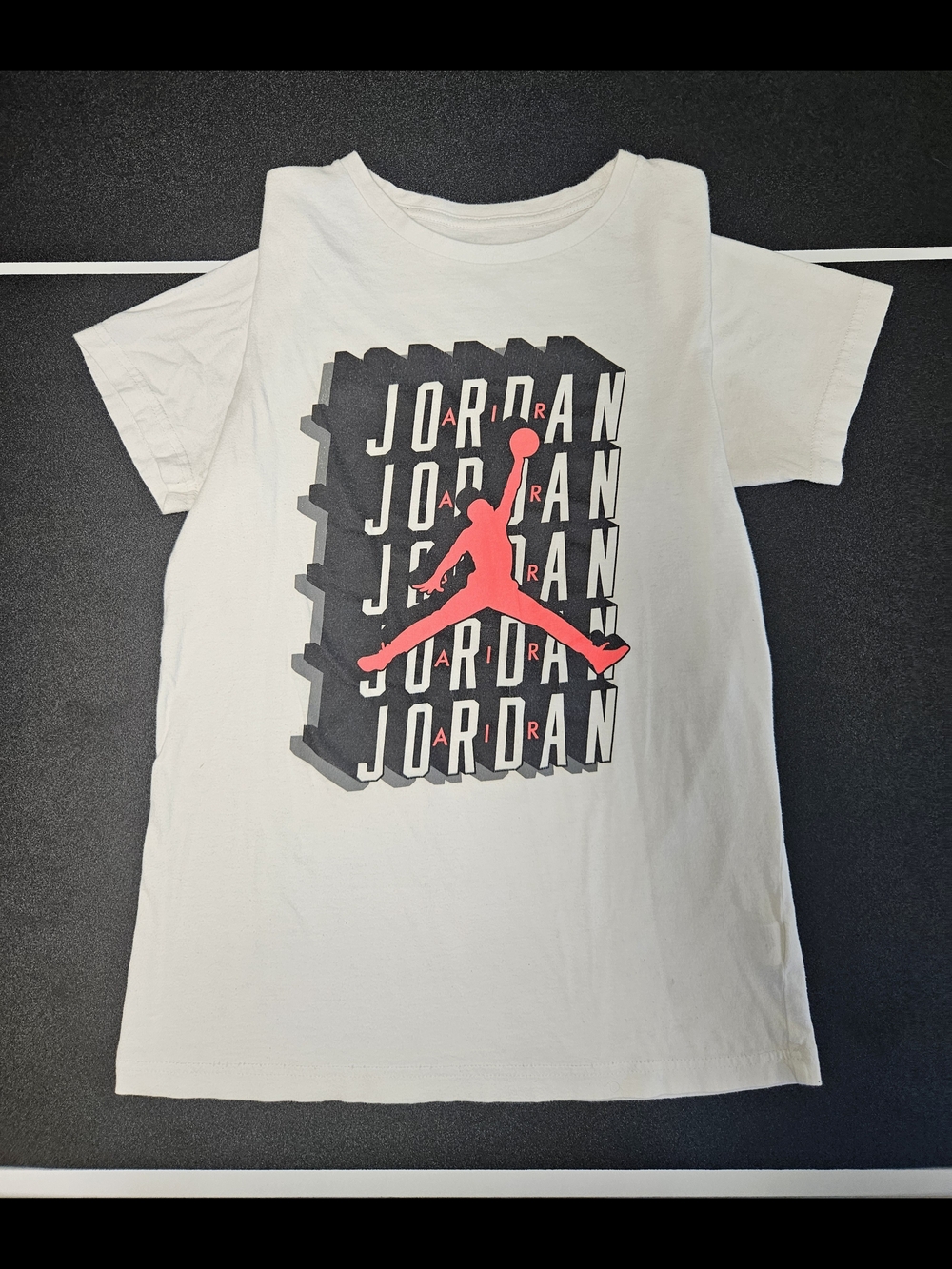 Jordan Kids L 12-13Y White Graphic T-Shirt Red Jumpman